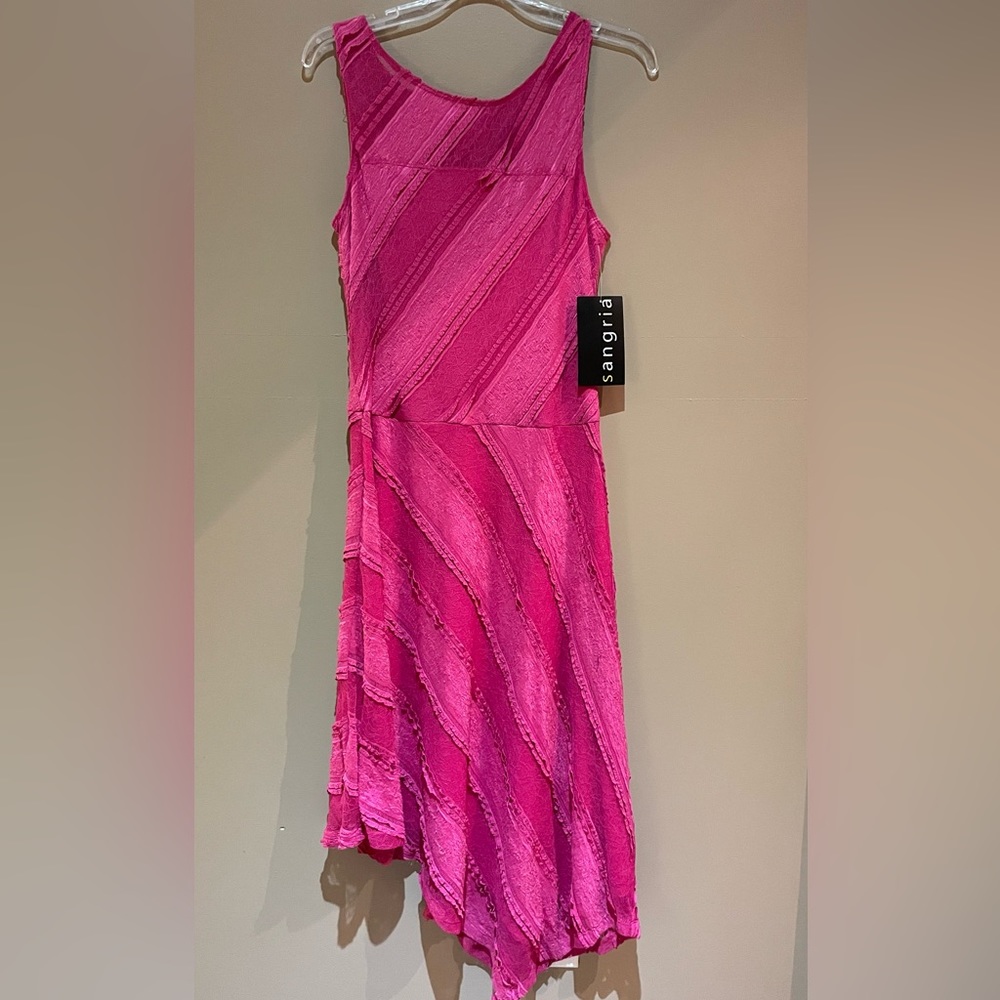 Pink Asymmetrical Sleeveless Dress